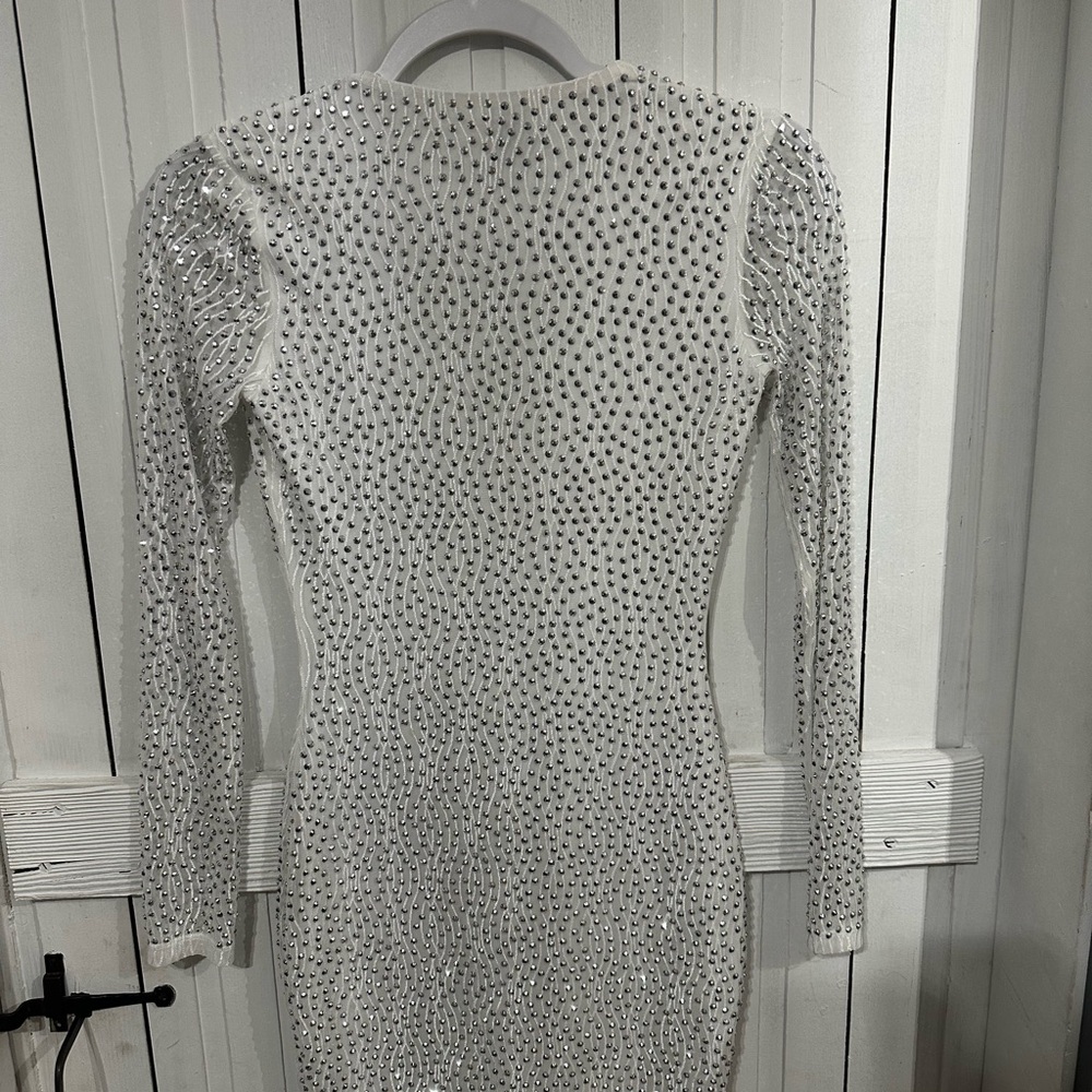 Windsor White Rhinestone Dress - Picture 5 of 6